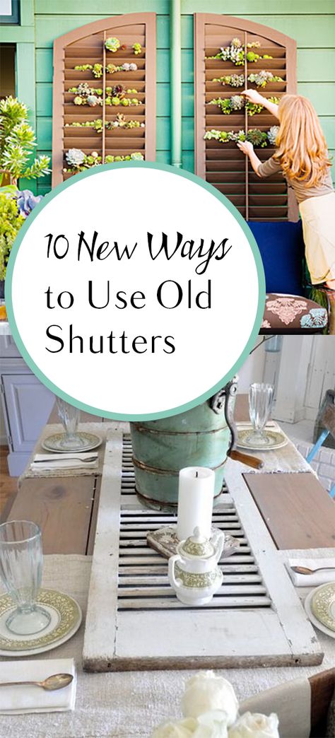 Find inspiration for your next shutter projects with these 10 projects. Shutters Repurposed Decor, Bedroom Shutters, Shutter Projects, Repurpose Projects, Repurposed Headboard, Shutter Decor, Pin Diy, Diy Shutters, Old Shutters