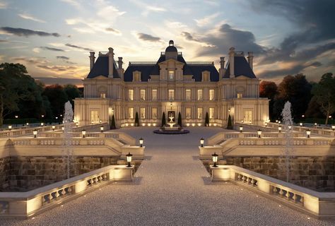 This incredible French Chateau located in Surrey, England is fit for r... | luxury house | 1.6M Views | TikTok Beautiful Landscaping, Surrey England, Classy Design, French Chateau, Luxury House, Mansion, Under Construction, Luxury Homes, Landscaping