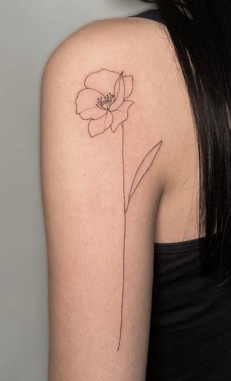 Single Flower Tattoo, Dainty Tats, Lovely Tattoo, Hibiscus Art, Small Girly Tattoos, Flower Tattoo Ideas, Tattoo Spots, Boho Tattoos, Poppies Tattoo