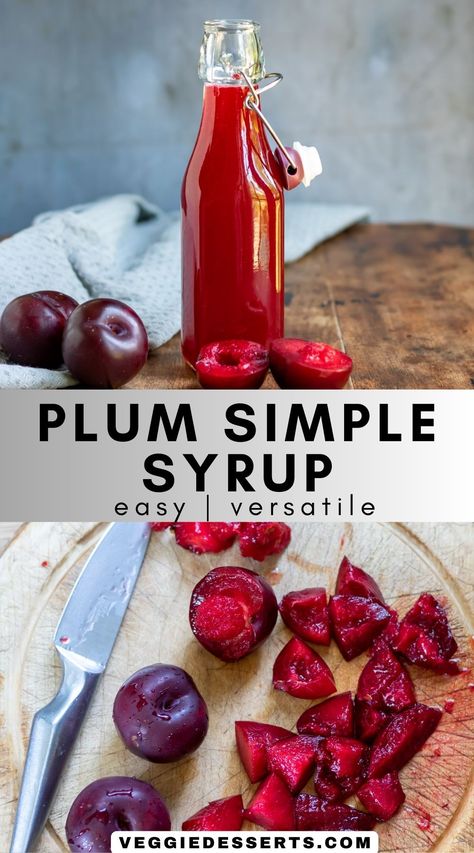 Plum Recipes Healthy, Canning Syrup, Canning Plums, Plum Drink, Plum Syrup, Plum Sauce Recipe, Veggie Desserts, Shrub Recipe, Plum Jam Recipes