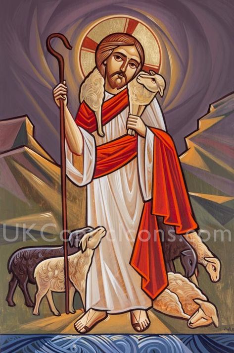 Christ The Good Shepherd, Jesus Art Drawing, Coptic Art, Coptic Icons, Church Icon, Jesus Christ Painting, Archangel Raphael, Christian Icons, Good Shepherd