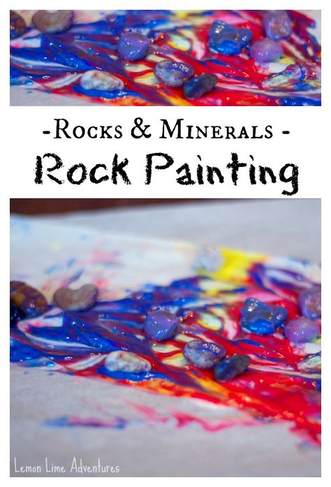 Rocks and Minerals Rock Painting | 3 Excellent summer nature crafts using nature Summer Nature Crafts, Rock Cycle For Kids, Rock Unit, Cycle For Kids, Minerals Art, Rock Cycle, Nature Craft, Summer Nature, Toddler Art