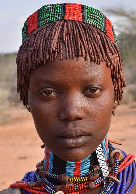 Girl, Hamer Tribe, Ethiopia | by Rod Waddington Hamer Tribe, Female Reference, African Men, Reference Images, Ethiopia