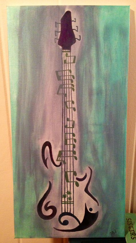 Guitar Paintings Acrylic, Abstract Guitar Painting Acrylics, Electric Guitar Painting On Canvas, Guitar Painting Ideas On Canvas, Guitar Painting On Canvas Easy, Music Painting Ideas On Canvas, Music Painting Ideas Easy, Music Acrylic Painting, Paintings For Guys