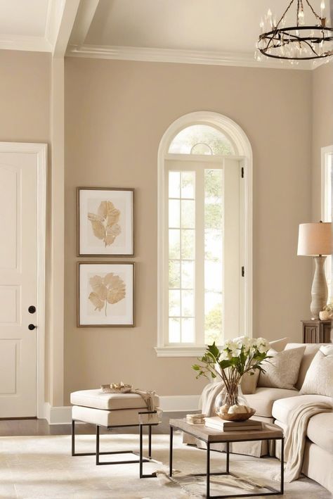 NeutralHomeBliss, WarmNeutralPaintColors, InteriorDesign, HomeDecor Almond Paint Color Living Room, Light Beige Paint Colors Living Room, Soft Paint Colors Bedroom, Warm Neutral Living Room Paint Colors, Living Room Neutral Paint Colors, Warm Light Paint Colors, Sherwin Williams Warm Neutrals 2024, Toasted Almond Paint Color, Warm Living Room Paint Colors