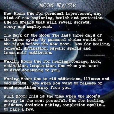 Water Magick, Water Spells, Full Moon Spells, Lunar Witch, Moon Magick, Moon Spells, Broom Closet, Moon Water, New Moon Rituals