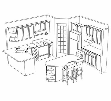 Small Corner Pantry, Dröm Hus Planer, Small Kitchen Design Layout, 10x10 Kitchen, Pantry Layout, Kitchen Layouts With Island, Built In Pantry, Corner Pantry, Kitchen Layout Plans