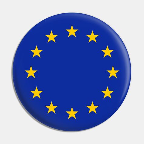 Europe Union flag -- Choose from our vast selection of pins to match with your desired size to make the perfect custom pin. Pick your favorite: Movies, TV Shows, Art, and so much more! Available in small and large. Perfect to wear or to decorate your bag or backpack with. Europe Flag, Flag Of Europe, Flags Europe, Union Flag, Flag Pins, European Union, The European Union, Button Design, Eu Flag