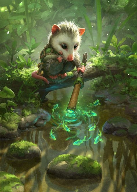 ArtStation - MtG Bloomburrow: Tender Wildguide (Token) Digital Art Magic, Illustration Fantasy, Mtg Art, Art Magic, Ace Of Hearts, Magical Art, Art Digital Art, Environmental Design, Hedgehogs