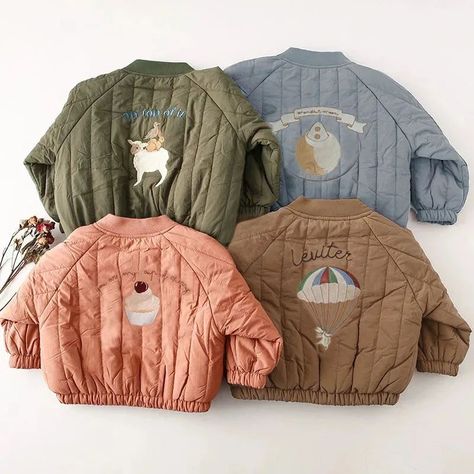 ☺️❄️☔️Keep your little one cozy and stylish with our padded jacket! Designed for comfort and warmth, this jacket features soft padding and a snug fit perfect for playtime and adventures. Available in vibrant colors and playful patterns, it's both practical and fun. Shop our gorgeous outerwear to make winter a little brighter!☔️🌂❄️ . . . #toddlerfashion #kidsfashion #babyfashion #toddlerlife #toddlersofinstagram #shopsmall #babygirl #kids #toddler #ootd #kidsofinstagram #handmade #toddlerstyle... Kids Outwear, Embroidery Coat, Embroidered Coat, Romper And Jacket, Winter Outerwear, Baby Jacket, Outerwear Outfit, Kids Outerwear, Outdoor Jacket