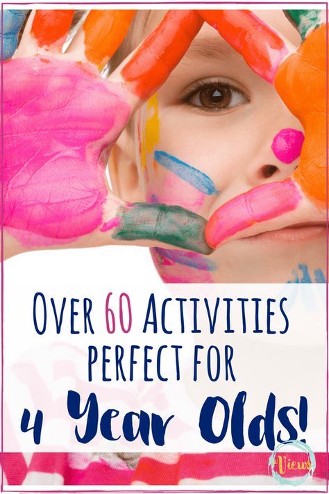 These activities for 4 year olds provide for tons of learning & self-expression through play.This age is inquisitive & independent & learns at a rapid pace! 4 Yrs Old Activities, Outdoor Activities For 4yrs Old, Montessori Activities 4yrs Old, Games For Four Year Olds, Activities For Kids At Home Age 4, Four Year Old Activities, Organized Homeschool, Preschool At Home, Toddler Learning Activities