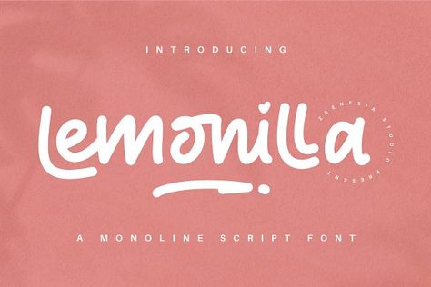 Lemonilla - Monoline Script Font by Zeenesia on @creativemarket