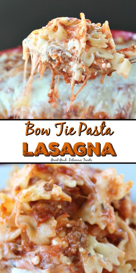 Bow Tie Pasta Recipe, Recipe Lasagna, Delicious Lasagna, Bow Tie Pasta, Lasagna Pasta, Homemade Lasagna, Easy Meatloaf, Hamburger Meat, Bowtie Pasta