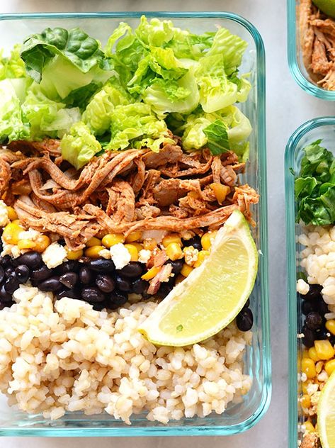 25 Tasty And Healthy Lunch Ideas Under 400 Calories | Eat This Not That Meal Prep Ideas For Beginners, Carnitas Burrito, Delicious Meal Prep, Meal Prep On Fleek, Salad Meal Prep, Healthy Lunch Meal Prep, Burrito Bowls, Meal Prep Ideas, Prepped Lunches