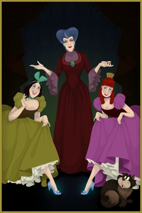 If Disney Villains Had Won: The Evil Stepmother and the ugly stepsisters Disney Movie Villains, Anastasia And Drizella, Evil Stepmother, Animation Disney, Disney Board, Prințese Disney, Images Disney, Cinderella Disney, Film Disney