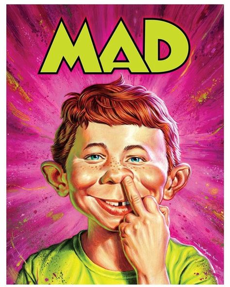 MAD magazine poster by @JasonEdmiston Mad Comics, Jason Edmiston, Alfred E Neuman, Apache Indian, Anselm Kiefer, Funny Items, Mad Magazine, Arte Punk, Character Types