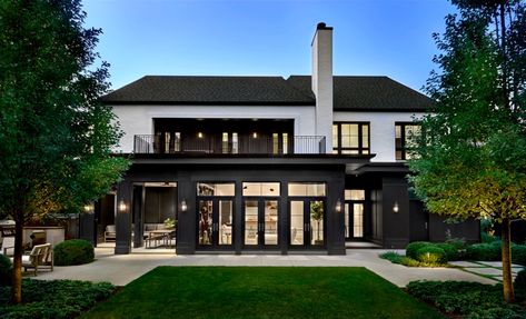 TUXEDO HOUSE | dspacestudio European Modern Home, New House Construction, Black And White Palette, Minimalist Home Office, Transitional Exterior, White Palette, Brick Facade, White Brick, French Country House