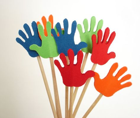 24 High Five Hand Party Picks Cupcake Toppers Food by BelowBlink, $3.50 Decolores Agape, High Five Birthday Party, Palanca Ideas, Emmaus Agape, Agape Ideas, Agape Gifts, Psalm 63, Birthday Morning, Toddler Class