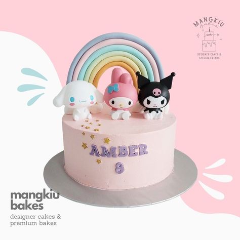 Simple Sanrio Cake, Cinamonroll Birthday Cake, Sanrio Cake Design, Sanrio Cake Ideas, Sanrio Themed Birthday Party, Cinnamonroll Sanrio Cake, Sanrio Birthday Theme, Sanrio Cake Birthday, Cinnamoroll Birthday Cake