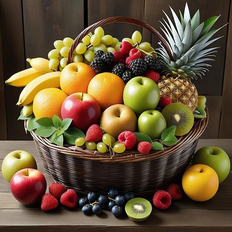 Photo fruits in basket realistic stunnin... | Premium Photo #Freepik #photo Fruits Images Beautiful, Fruit Basket Decoration, Fruits In A Basket, Fruit Bowl Drawing, Basket Of Fruits, Bowl Drawing, Juice Shop, Fruit Platters, Egg Pictures