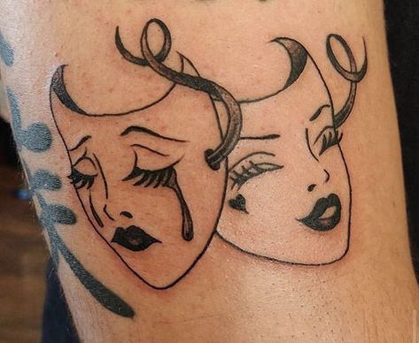 Two Faced Tattoo Ideas, Two Faced Tattoo, Tattoo Gemini, Angel Tattoo For Women, About Gemini, Gemini Zodiac Tattoos, Gemini Tattoo Designs, Surreal Tattoo, Pisces Tattoos