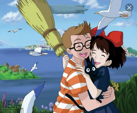 Kiki's Delivery Service Tombo, Boy And Girl Hugging, Kiki And Jiji, Wacom Cintiq, Kiki's Delivery Service, Welcome Home, Delivery Service, Google Images, Deviantart