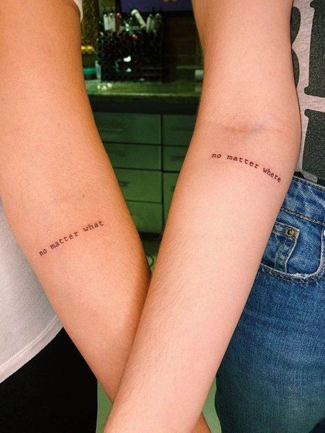 30 Simple Yet Meaningful Matching Tattoos Matching Tattoos For Girlfriends, Long Distance Tattoo Ideas, Meaningful Matching Tattoos, Sis Tattoo, Simbols Tattoo, Matching Bff Tattoos, Partner Tattoos, Son Tattoos, Maching Tattoos