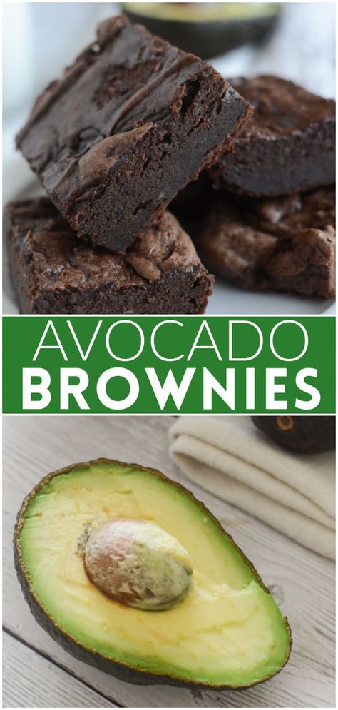 Avocado Brownies - no butter, no oil! These are so rich and delicious and no one will guess that the secret is avocado! Avocado Snack Ideas, Avocado Snack, Avocado Dessert, Avocado Brownies, Healthy Avocado, Avocado Chocolate, Delicious Brownies, Fudgy Brownies, 140 Pounds