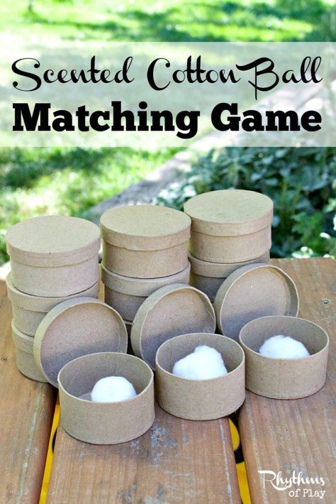 Scented Cotton Ball Matching Game Sense Of Smell Activities, Smell Activities, Investigation Table, Assisted Living Activities, Memory Care Activities, Senior Assisted Living, Activities For Seniors, Nursing Home Activities, Therapeutic Recreation