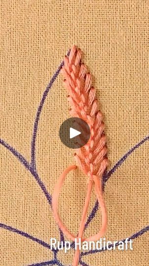 Fishbone Stitch Embroidery Design, Fishbone Stitch Embroidery, Fish Bone Stitch, Fishbone Stitch, Flower Hand Embroidery, Hand Embroidery Tutorial, Embroidery Tutorial, Stitch 2, Fish Bone