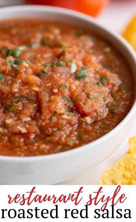 A simple and easy roasted red salsa that's perfect for Taco Tuesday, and some tips to help you make the best homemade salsa ever! Air Fryer Salsa, Roasted Red Salsa, Best Homemade Salsa, Slow Smoked Brisket, Chocolate Covered Strawberry Cheesecake, Party Bites, Red Salsa, Smoked Brisket, Homemade Salsa