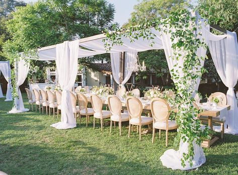 Wedding Canopy Outdoor, Open Air Wedding, Denim Party, Wedding Setup, Decoration Evenementielle, Garden Wedding Reception, Garden Reception, Garden Theme Wedding, Wedding Canopy