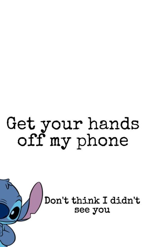 #Stitch #wallpaper | Funny iphone wallpaper, Funny wallpapers, Funny phone wallpaper Taustakuva Iphone Disney, Makeup Wallpaper, Dont Touch My Phone, Up Wallpaper, Funny Lockscreen, Lilo And Stitch Quotes, Lock Screen Wallpaper Iphone, Phone Humor, Stitch Quote