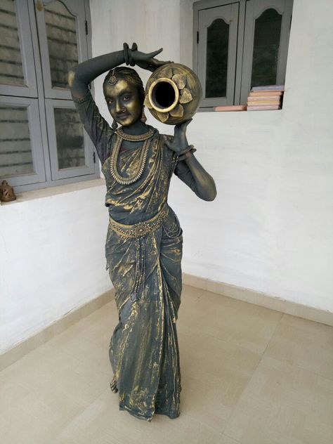 Winner of a fancy dress competition at a school in Bangalore (x-post r/india) Fancy Dress Costumes Kids, Fancy Dress Competition, Girls Dress Up, Fancy Dress Costumes, Bronze Statue, Kids Costumes, Beautiful Eyes, Bangalore, Fancy Dress