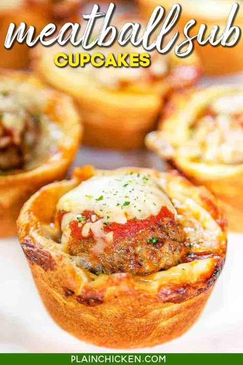 Meatball Cupcakes, Frozen Italian Meatballs, Meatballs Marinara, Meatball Sub, Appetizer Meatballs, Chicken Appetizers, Meatball Subs, Plain Chicken, Frozen Meatballs