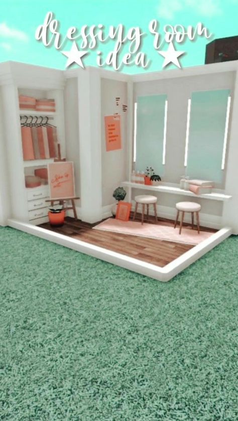 #bloxburg #roblox #dressingroom Blockburg Garage Ideas, Bloxburg Cozy House Layout, Prey Aesthetic, Welcome To Bloxburg, Preppy House, Blox Burg, Roblox House, Blocksburg Room Ideas￼, Two Story House Design