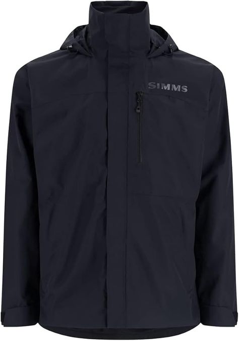 Simms Men's Challenger Waterproof Fishing Rain Coat, Angler's Essential for Wet Weather, Durable and Breathable Design (Black, Large) at Amazon Men’s Clothing store Gone Fishing, Rain Coat, Wet Weather, Clothing Store, Fishing, Shells, For Free, Fish, Clothes