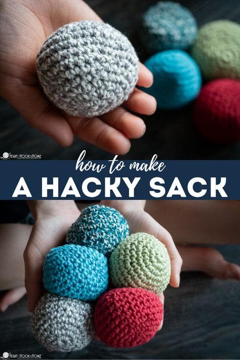 Did you play Hacky Sack in your younger days? Learn how to crochet a hacky sack with this super quick, super easy pattern! Free Crochet Hacky Sack Patterns, Diy Hacky Sack, Quick Crochet Craft Fair Ideas, Crochet Hacky Sack Pattern Free, Crochet Items That Sell Well Free Patterns, Diy Crochet Projects Step By Step, Free Crochet Patterns Easy Fast, Crochet Items For Kids, Easy Crochet Items To Sell