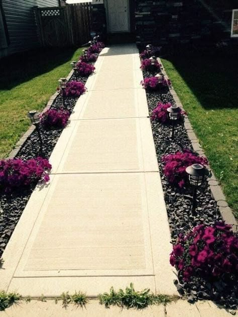 Sidewalk Landscaping, Front Yard Curb Appeal, Curb Appeal Landscape, Front Yards Curb Appeal, Curb Appeal Ideas, Walkway Landscaping, Small Front Yard Landscaping, Small Front Yard, Raised Garden Beds Diy