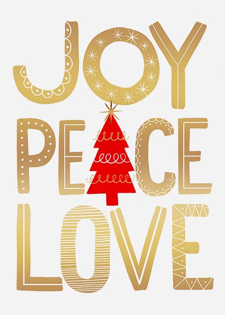 Peace Christmas Decorations, Griting Card, Joy Peace Love Christmas, Joy Illustration, Notebooks Design, Funny Cocktail Napkins, Joy Peace Love, Hand Lettering Design, Christmas Art For Kids