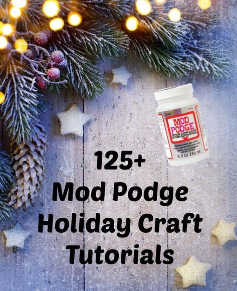 Get started with your decoupage projects for the holiday season early! Here is a huge collection of Mod Podge holiday crafts that you'll love (Christmas, Halloween, Thanksgiving, and more). Great ideas for adults and for kids to make. Christmas Crafts To Sell Bazaars, Holiday Crafts Halloween, Mod Podge Projects, Diy Mod Podge, Christmas Crafts To Sell, Mod Podge Crafts, Silver Christmas Decorations, Holiday Crafts Diy, Christmas Crafts For Adults