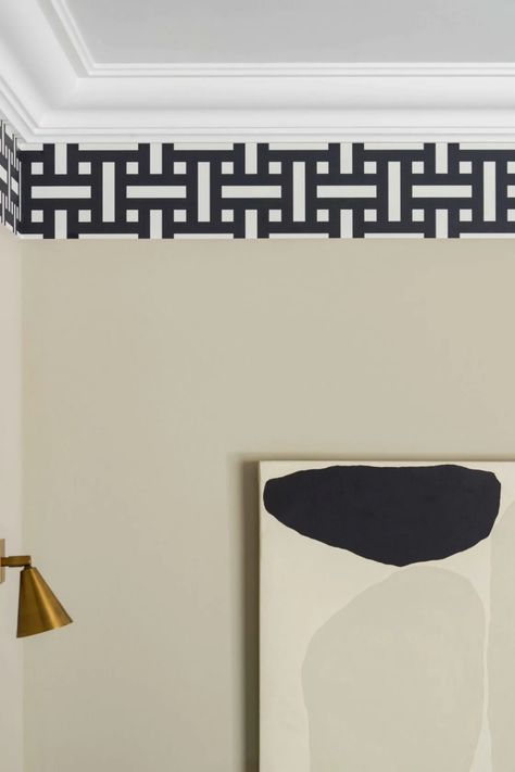 Wallpaper borders are back – here’s how to style them Peel And Stick Wallpaper Border, Wall Paint Border Ideas, Wallpaper Borders Living Room, Wallpaper Boarders Ideas, Wallpaper Borders Ideas, Wall Border Ideas Living Room, Wallpaper Trim Border, Painted Borders On Walls, Wall Border Ideas