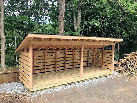 Log Shed, Firewood Storage Outdoor, Outdoor Firewood Rack, Backyard Storage Sheds, Vegetable Stand, Pallet Shed, Wood Shed Plans, Firewood Shed, Wood Storage Sheds