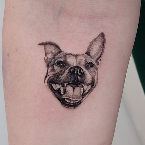 Staffy Tattoos, Portrait Tattoos, Miniature Portraits, Head Tattoos, Staffordshire Bull Terrier, Dog Tattoos, Animal Tattoos, Mini Tattoos, The Peace