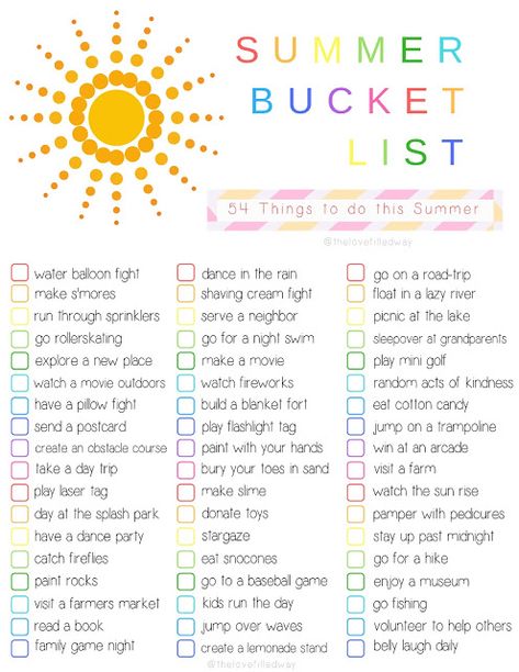 summer bucket list Printable Summer Bucket List, Kids Summer Bucket List, Outdoor Pics, Bucket List For Teens, Summer To Do List, Summer Schedule, Summer Fun For Kids, Bucket List Ideas, Summer Fun List