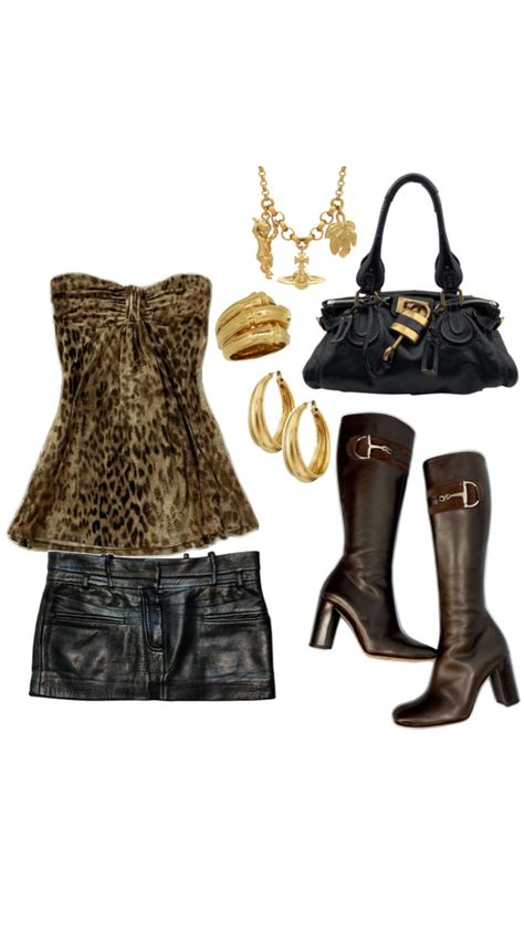 going out fit night out fit inspo outfit style street cheetah print leopard print trendy style leather chloe bag Cheetah Clothes, Cheetah Print Outfits, Leopard Print Outfits, 2000s Fashion Outfits, Looks Street Style, Inspo Outfit, Mein Style, Swaggy Outfits, Adriana Lima