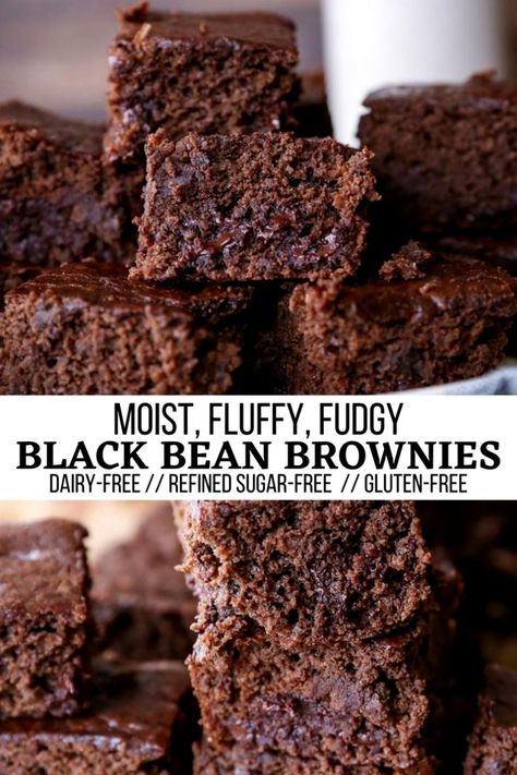 Healthy Black Bean Brownies, Flourless Black Bean Brownies, Black Bean Cakes, Sugar Free Brownies, Dairy Free Brownies, Brownie Recipes Healthy, Black Bean Brownies, Bean Brownies, Bean Cakes