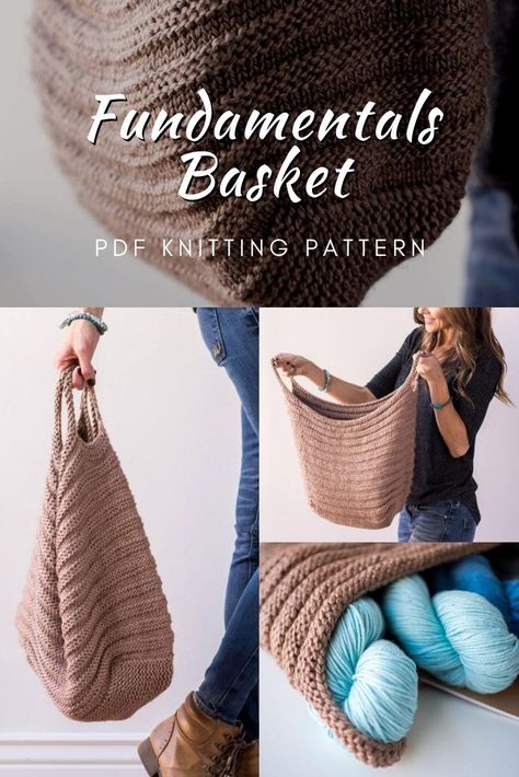 Knit Bag Pattern Free Totes, Free Knitting Bag Pattern, Knit Basket Pattern Free, Knit Bag Pattern Free, Knit Basket Pattern, Knitted Bags Free Patterns, Fun Knitting Projects, Unique Knitting Projects, Knit A Bag