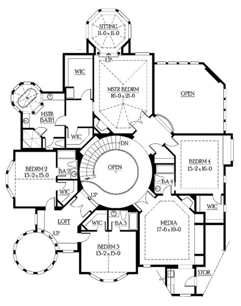 Victorian Floor Plan - Upper Floor Plan Plan #132-255 Victorian Mansion Floor Plans, Victorian House Floor Plans, Victorian Floor Plans, Oasis Springs, Victorian House Plans, Victorian Style House, Tuscan Decor, Victoria House, Bedroom Victorian