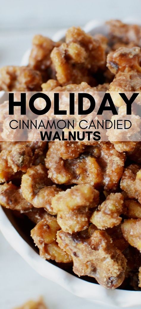 Sugar Walnuts Recipe, Walnuts Candied, Candied Walnut Recipe, Cinnamon Candy, Walnut Recipes, Nut Snacks, Christmas Candy Recipes, Candy Recipes Homemade, Cinnamon Recipes